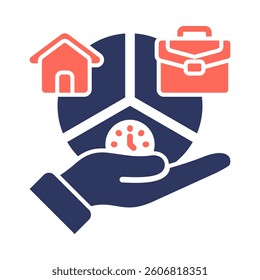 Work Life Balance Icon Element for Design
