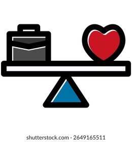 work life balance icon in flat outline offset style