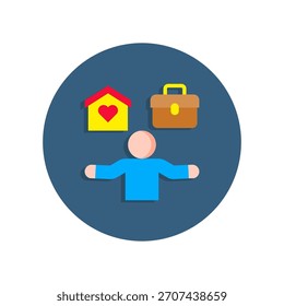 Icono de equilibrio de vida laboral Ilustración vectorial plana