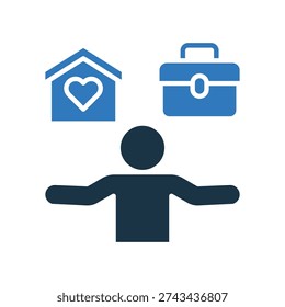 Work Life Balance Icon Mixed Vector Illustration