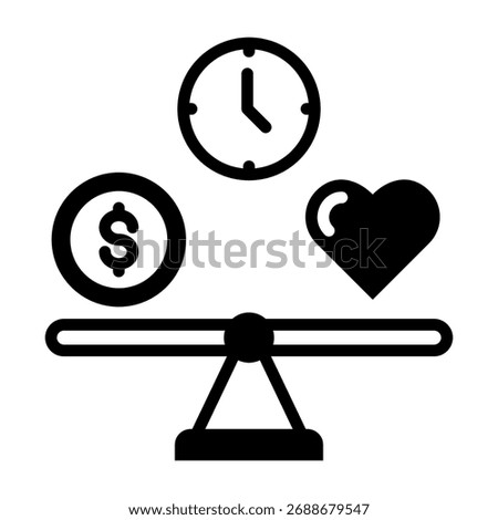 Work Life Balance Icon Mixed Style Vector Illustration