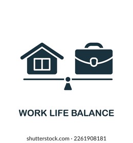 Work life balance icon. Monochrome simple sign from employee benefits collection. Work life balance icon for logo, templates, web design and infographics.