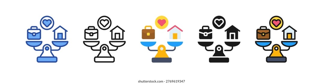 Work Life Balance Icon Multi Style Illustration