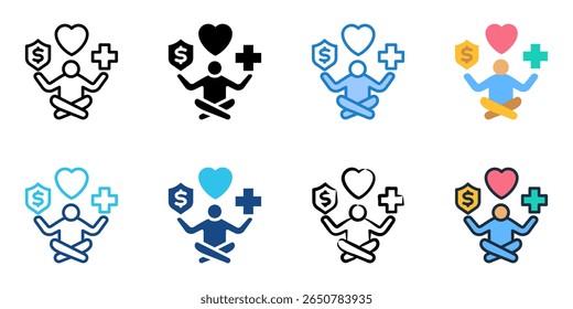 Work life balance icon set multiple style collection 
