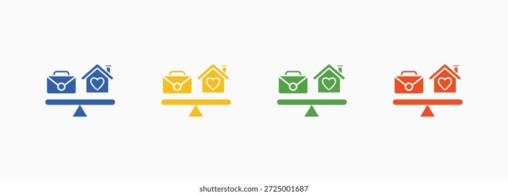 Icono de equilibrio de vida laboral Conjunto de color Elemento de Colección de estilo múltiple para diseño