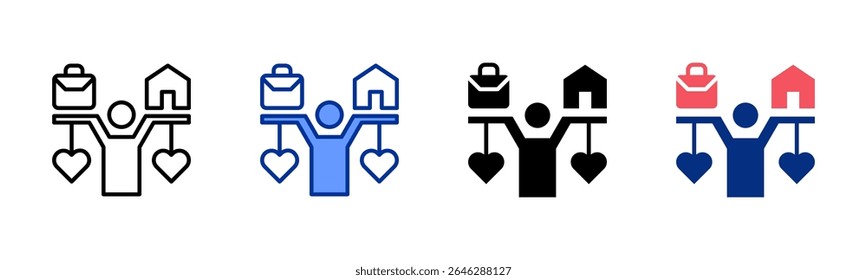 Work Life Balance icon sheet multiple style collection