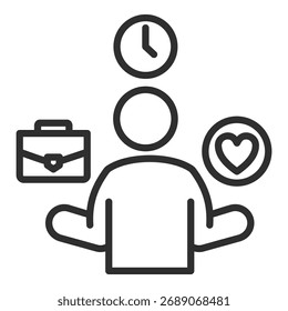 Icono de equilibrio de vida laboral Colección de Vector único
