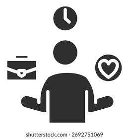 Icono de equilibrio de vida laboral Colección de Vector único