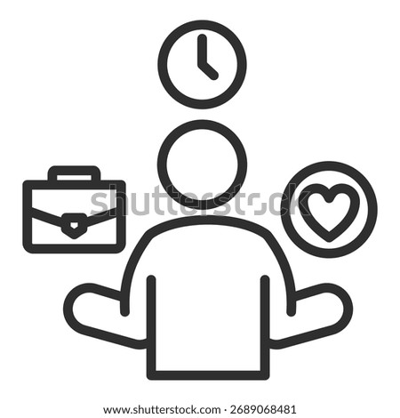Work Life Balance Icon Single Vector Collection