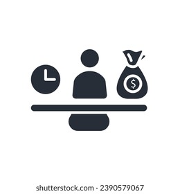 Symbol für die Vereinbarkeit von Berufs- und Privatleben. vector.Editable stroke.linear style sign for use web design,logo.Symbol illustration.