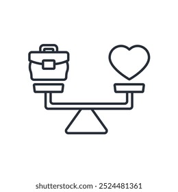 ícone de equilíbrio de vida útil do trabalho. vetor.Sinal de estilo traço.linear editável para usar design da Web,ilustração logo.Symbol.