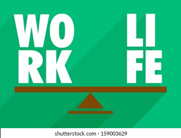 Work Life Balance Illustration, Flat Design