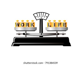 Work life balance. Image of balanced situation between work and life.
