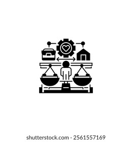 Work Life Balance Line Icon. linear style sign for mobile concept and web design. Outline vector icon.