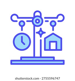 Work Life Balance Line Icon, Outline Symbol for Mental Health, Burnout Prevention, Personal Wellness, Flexible Scheduling, and Lifestyle Harmony. Vector Sign Icon.