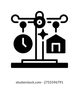 Work Life Balance Line Icon, Outline Symbol for Mental Health, Burnout Prevention, Personal Wellness, Flexible Scheduling, and Lifestyle Harmony. Vector Sign Icon.