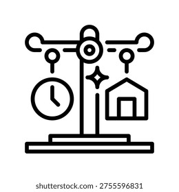 Work Life Balance Line Icon, Outline Symbol for Mental Health, Burnout Prevention, Personal Wellness, Flexible Scheduling, and Lifestyle Harmony. Vector Sign Icon.