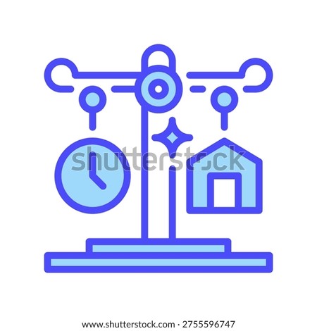 Work Life Balance Line Icon, Outline Symbol for Mental Health, Burnout Prevention, Personal Wellness, Flexible Scheduling, and Lifestyle Harmony. Vector Sign Icon.