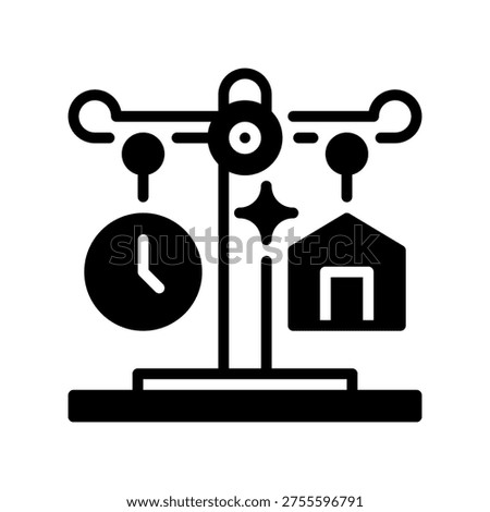 Work Life Balance Line Icon, Outline Symbol for Mental Health, Burnout Prevention, Personal Wellness, Flexible Scheduling, and Lifestyle Harmony. Vector Sign Icon.