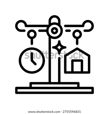 Work Life Balance Line Icon, Outline Symbol for Mental Health, Burnout Prevention, Personal Wellness, Flexible Scheduling, and Lifestyle Harmony. Vector Sign Icon.