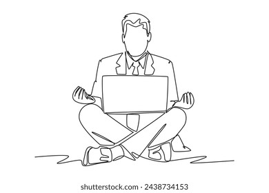 Work and life balance. meditating. a metaphor for work life balance. work life balance. Modern flat cartoon style. Vector illustration on white background