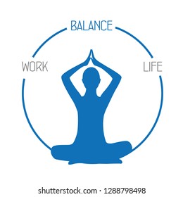 work life balance meditation concept on white background vector illustration EPS10