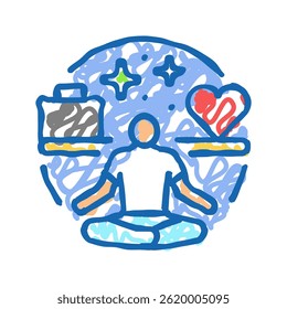 work life balance motivation doodle icon sketch vector. work life balance motivation sign. isolated symbol illustration