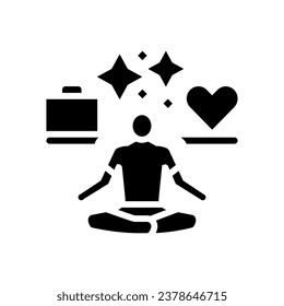 work life balance motivation glyph icon vector. work life balance motivation sign. isolated symbol illustration