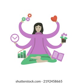 Work life balance multitasking illustration