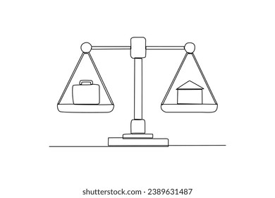 Work life balance scale. Variation of icon work activity. Work life balance minimalist concept. Simple line.