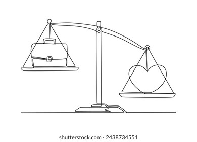 Work and life balance. scales for work and life. Modern flat cartoon style. Vector illustration on white background