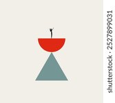 Work life balance vector concept. Symbol of equilibrium, job, career and lifestyle harmony. Minimal design eps10 illustration.