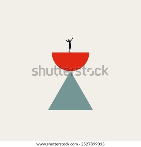 Work life balance vector concept. Symbol of equilibrium, job, career and lifestyle harmony. Minimal design eps10 illustration.