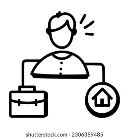 Un icono de vida laboral en el diseño de un doodle modificable