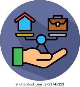 Icono de vida laboral Ilustración vectorial isométrica