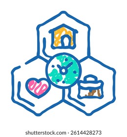 work life integration time doodle icon sketch vector. work life integration time sign. isolated symbol illustration