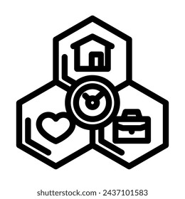 work life integration time  line icon vector. work life integration time  sign. isolated contour symbol black illustration