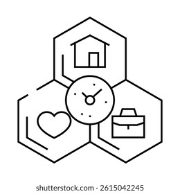 work life integration time line icon vector. work life integration time sign. isolated contour symbol black illustration