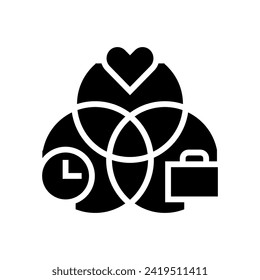 Icon Vektor für die Arbeitsleben-Integration Zeit-Management-Symbole. Arbeitszeitmanagement-Zeichen für die Integration in das Arbeitsleben. einzelne Symbolillustration