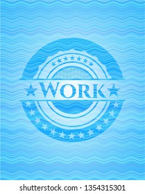 Work light blue water wave style emblem.