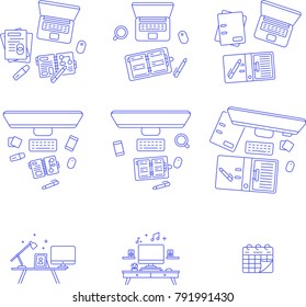 Work- Line Icon Set