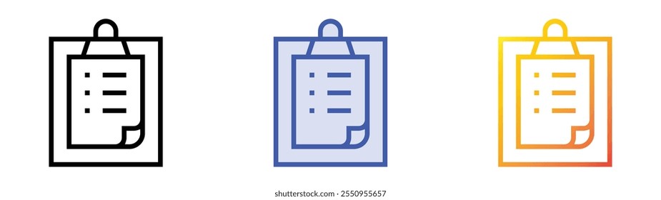 work list icon. Linear, Blue Fill and Gradient Style Design Isolated On White Background