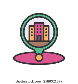 work location filled color icon. vector icon for your website, mobile, presentation, and logo design.