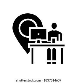 work location glyph icon vector. work location sign. isolated contour symbol black illustration