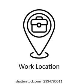 Work Location Outline Icon Design illustration. Map and Navigation Symbol on White background EPS 10 File