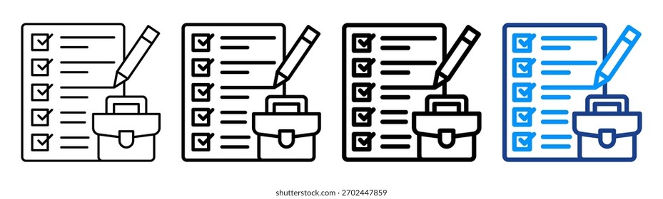 Work Log Icon Different Outline Collection Set