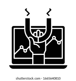 Symbol für die Arbeitsmagnetisierungslinie, Symbol für das Konzept, Umriss der Vektorillustration, Linearsymbol.