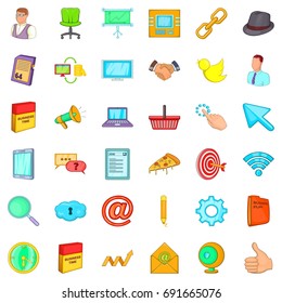 Work man icons set. Cartoon style of 36 work man vector icons for web isolated on white background