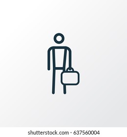 Work Man Outline Symbol. Premium Quality Isolated Businessman Element In Trendy Style.