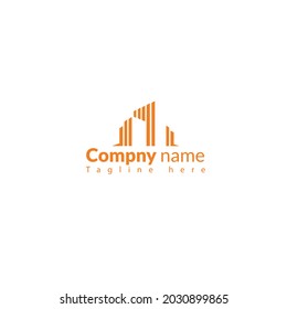 work mark real estate logo design with line art style. city building abstract For Logo Design Inspiration. business card design